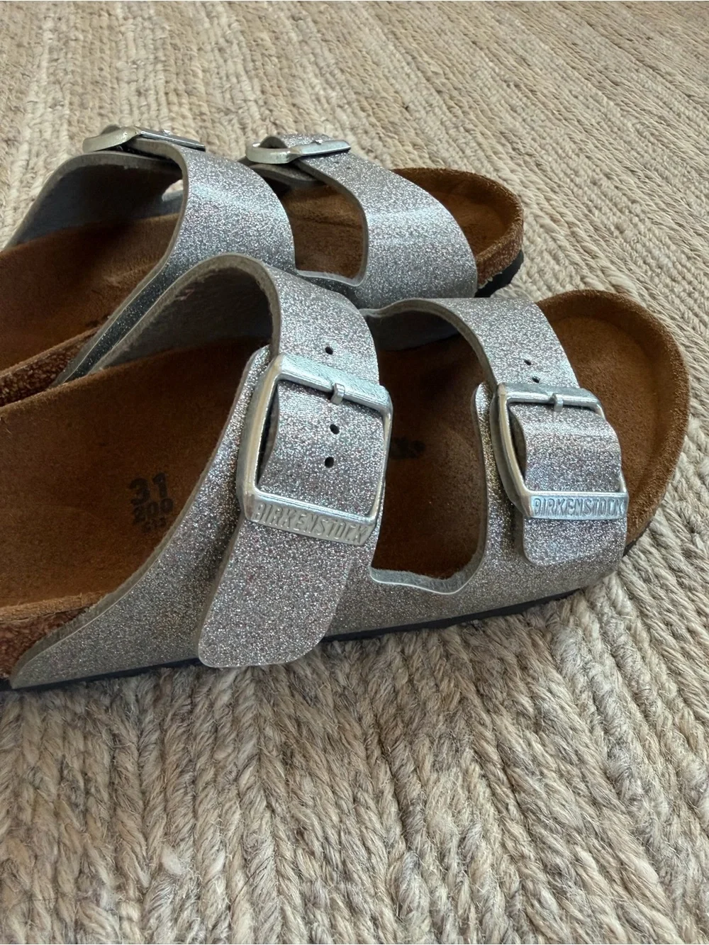 Birkenstock Arizona Kids Sandals EU 31 | Silver Glitter | Excellent Condition